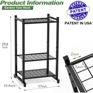 Torre de almacenamiento de herramientas de jardín de alta resistencia, ideal para garajes, cobertizos y uso en exteriores. Gran capacidad para almacenar 35 unidades. - Product Image 2