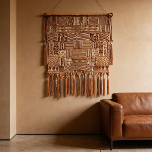 Tapisserie murale en macramé à franges rétro élégante, décorations pour une maison confortable - Product Image 2