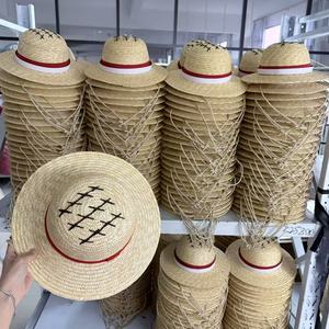 Chapeau de paille <span class=keywords><strong>Luffy</strong></span> japonais une pièce de haute qualité pour enfants Logo personnalisé Anime <span class=keywords><strong>Cosplay</strong></span> accessoire pour les sports d'été soleil personnalisé - Product Image 1