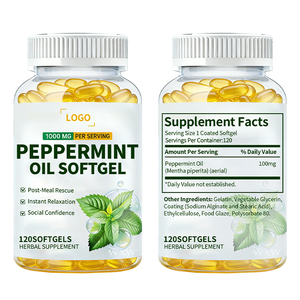 Huile essentielle de menthe poivrée en gélules pour adultes, compléments alimentaires à base de plantes, soutien digestif, 120 gélules - Product Image 2