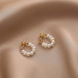 Pendientes de Perlas de Agua Dulce Naturales Hechos a Mano WENCHI, 400g, Joyería Elegante - Product Image 5