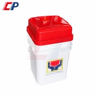Paquet de détergent pour produits chimiques liquides étanche carré 20 litres 5 gallons seau en plastique blanc avec couvercles