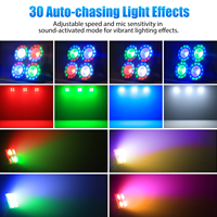 Luz LED de escenario Uking Mini de 4 ojos con control remoto, iluminación programable DMX512 para teatro, conciertos, clubes y eventos