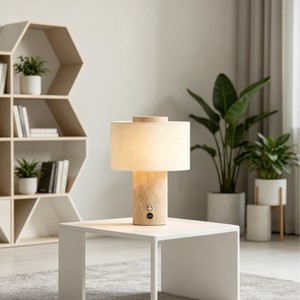 Lampe de table en marbre naturel texturé, E27 LED, lumière de chevet pour protéger les yeux, style moderne et luxueux - Product Image 3