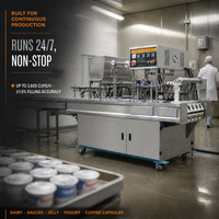 Machine automatique de remplissage et de scellage de petites tasses, 3600 tasses par heure, pour capsules de café, yaourt, gelée, industrie alimentaire