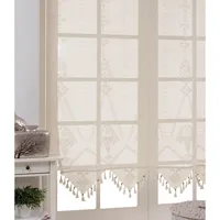 Voilage en Tulle Brodé Floral Authentique, Élégant pour la Maison, Traiterie de Fenêtre, Tailles 100x200-300x200, Lavable en Machine