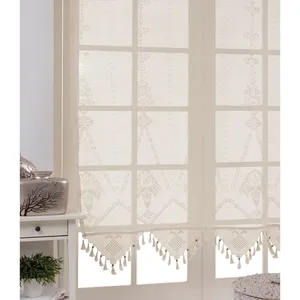 Cortina de Tul Bordada con Flores Auténticas, Elegante Adorno para Ventana, Varios Tamaños, Color Personalizado, Lavable a Máquina - Product Image 1