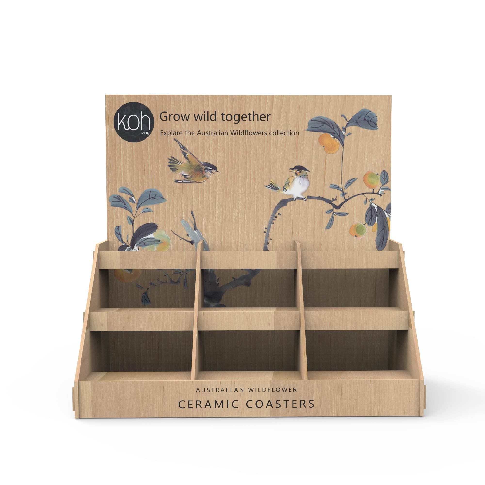 Countertop Coaster Display Rack Customizable Three-layer Acrylic Custom Logo Carton Customized Store Display Stand Polishing