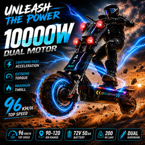 Trottinette <span class=keywords><strong>électrique</strong></span> tout-terrain <span class=keywords><strong>10000W</strong></span> à double moteur 72V 50Ah, 95km/h, 120km d'autonomie, NFC, 13 pouces, pliable, numérique, pour <span class=keywords><strong>adulte</strong></span>, livraison gratuite depuis l'entrepôt américain - Product Image 4
