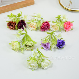 Ramo de Rosas de Diamantes Simulados Dongchen Crafts, Flor de Seda de 4 cm, Accesorio de Fotografía para Bodas, Decoración - Product Image 3