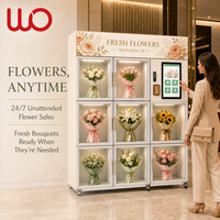 Distributeur automatique de fleurs fraîches réfrigérées intelligent, directement de l'usine, pour la vente au détail en libre-service 24h/24