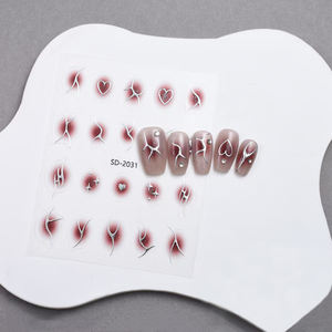 Farbverlauf Nagel dekoration 3D Silber Linien <span class=keywords><strong>Nail</strong></span> Art Decals Relief Star Herzförmige DIY Nagel aufkleber - Product Image 3