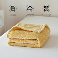 Desain baru 230GSM selimut flanel potongan bunga untuk tempat tidur Sofa kasual selimut tidur siang