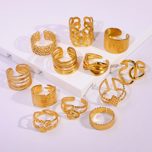 Wholesale Price Fashionable Stainless Steel Jewelry Custom Simple Ladies Gold Plated <strong>Ring</strong> Crystal Diamond Steel Gold <strong>Rings</strong> Women - Product Image 3