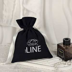 Sac d'emballage pour montre en coton recyclé USM avec cordon de serrage, sac à bijoux, logo personnalisé imprimé, sac cadeau pour bonbons, pochette anti-poussière pour cosmétiques - Product Image 1