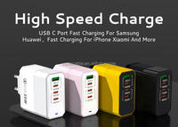Cargador de 50W tipo C Puerto PD 3,0 cargador rápido USB cargador rápido de pared móvil para Samsung S23 para iPhone 16 15 14 13