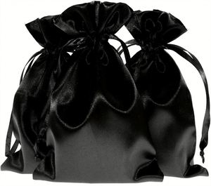 Sac élégant en satin avec cordon de serrage en or rose pour bijoux personnalisés, idéal pour les célébrations de vacances - Product Image 5