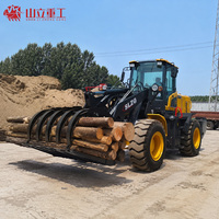 Loader Roda Depan Mini 1,5-3 Ton Buatan Cina dengan Penjepit Kayu, 4x4, Mesin Weichai 6105 Supercharged, Momen Beban Tinggi, Bucket HW-30
