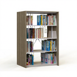 College Library Reading Hall <b>Display</b> Library Bookcase Double Side Library Furniture Steel Bookshelf School <b>Book</b> Rack - Product Image 4
