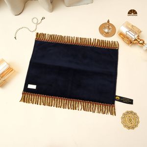 Navy Head Prayer Mat Prophet of Prayer Mat Premium Fur <b>Foam</b> Faux Sujood Mat with Gold Tassel and 24K Gold - Product Image 2