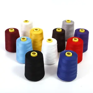 Fábrica al por mayor precio bajo 5000yds hilo de coser de poliéster 40/2 hilo de coser de poliéster hilado para bolsas