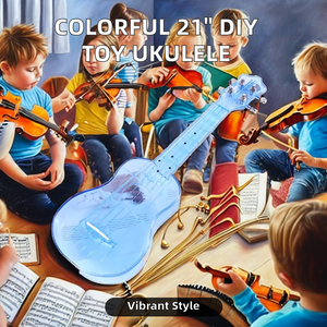 21-inch đầy màu sắc nhựa PC trong suốt tự làm đồ chơi ukulele nhỏ bốn dây đàn guitar nhạc cụ cho sinh viên - Product Image 3