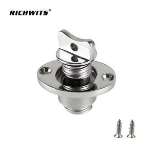 Tapón de Drenaje de Acero Inoxidable 316 para Barco y Kayak, Tapón de Drenaje Roscado con Diseño de Bisagra y Anillo - Product Image 3