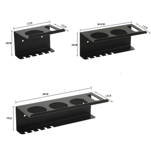 Design moderno all'ingrosso denti montati a parete porta spazzolino spazio <span class=keywords><strong>in</strong></span> alluminio tre bicchieri di vetro porta spazzolino da bagno - Product Image 6