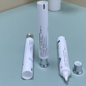 White Pharmaceutical-Grade <b>Plastic</b> Squeeze <b>Tube</b> with Silver Electroplated Screw Cap - Product Image 4