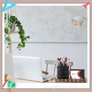 Wooden office card <b>holder</b> base, creative tire-shaped <b>pen</b> <b>holder</b>. - Product Image 4