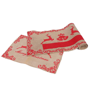 Tapete de mesa de yute de Navidad de diseño Popular, manteles individuales trenzados de Navidad, tapete de aislamiento térmico de impresión personalizada para decoración navideña - Product Image 3