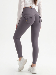 Wholesale <strong>Womens</strong> <strong>Cargo</strong> Yoga Pants High Waist Scrunch Butt Lifting High Elastic Slim Trousers for Outdoor Running Commuting - Product Image 1