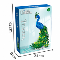 Ensemble de blocs de construction EPT 807+PCS Peacock, modèle de oiseau botanique et de fleurs en briques, décoration de bureau à domicile, cadeau pour adultes et adolescents de 14 ans et plus