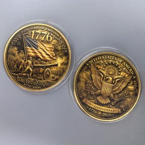 Pièce de collection commémorative 3D de la Guerre Révolutionnaire et du Grand Sceau, Pièce de défi du 250e anniversaire des États-Unis, Vente en gros - Product Image 4