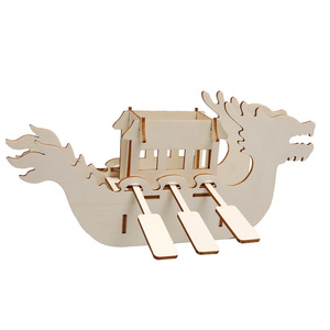 <span class=keywords><strong>Bateau</strong></span> <span class=keywords><strong>Dragon</strong></span> en Bois Éducatif DIY pour Enfants, <span class=keywords><strong>Bateau</strong></span> <span class=keywords><strong>Dragon</strong></span> à Assembler à la Main pour Festival, Peinture 3D pour Maternelle - Product Image 2