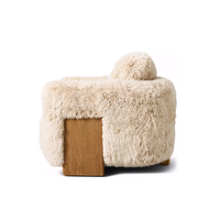 Ensemble de fauteuils modernes de style européen, siège en forme de baril, pieds en chêne massif, coussin moelleux, chaise en bois, mobilier d'intérieur, salon de villa