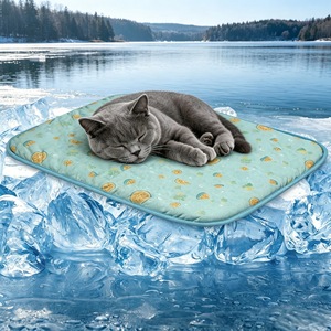 Ice Silk <b>Cooling</b> <b>Pad</b> Rectangle Blue Green Washable Pet Mat For Dog Four Seasons Use - Product Image 2