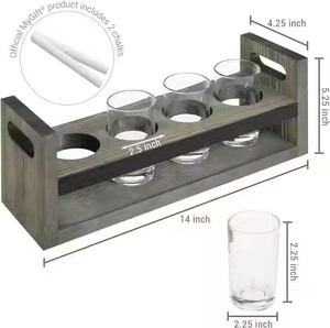Plateaux de service personnalisés en bois avec logo de marque pour bière et whisky, avec 4 verres de dégustation peints pour Big Whale <span class=keywords><strong>Italie</strong></span> - Product Image 2