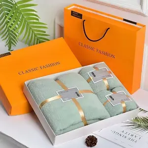 2024 High Quality Bath Towel Set Gift Thick Coral Velvet Soft Absorbent Facial Bath Towel Ultra-fine Fiber Towel For Adults