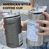 Vente en gros de gobelets isothermes en acier inoxydable à double paroi de 380 ml et 600 ml avec paille et couvercle, personnalisables avec logo, bouteille d'eau, tasse à café
