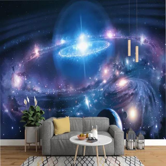 3D Star Nebula Night Sky Wall Painting Ceiling Smallpox Wallpaper Bedroom Sofa Tv Background Galaxy Photo Wallpaper