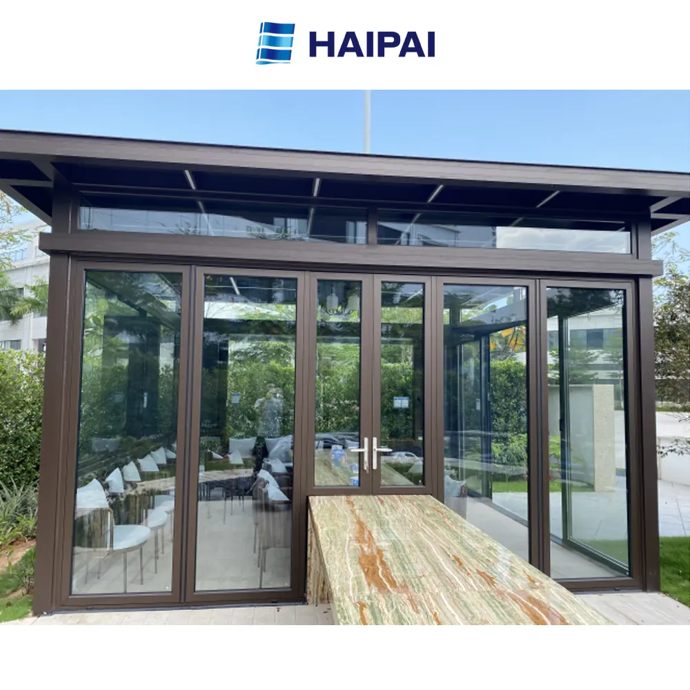Modern style aluminum alloy folding door price for villa application with folding screen feature