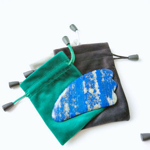 Papan Gua Sha alami DIY Lapis Lazuli Guasha alat pijat tubuh menyembuhkan sehat - Product Image 6