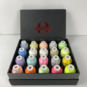 ด้ายเย็บผ้าเรืองแสงในที่มืด ชุด 20 เส้น สีสันสร้างสรรค์ หลากหลายสี ด้ายปักผ้าโพลีเอสเตอร์ - Product Image 1