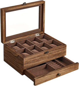 8 slots luxury solid wood watch storage box Custom Logo Engraved Watch Box Walnut watch storage box