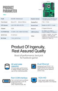 Dual LAN Port LGA 1150 B85 Máy tính để bàn công nghiệp Bo mạch chủ <span class=keywords><strong>4</strong></span> x DDR3 32GB SSD I3-i5-i7/<span class=keywords><strong>Pentium</strong></span>/Celeron ATX <span class=keywords><strong>Intel</strong></span> mới - Product Image 3