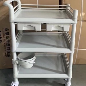 Medical Utility Cart <b>Plastic</b> Rectangle With <b>Wheels</b> For Bathroom Storage Neatening - Product Image 3