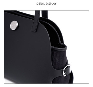 Luxury Designer Genuine Leather Women's Handbag High-End European-American Retro Bowling <b>Tote</b> Business Splicing Shoulder <b>Bag</b> - Product Image 6