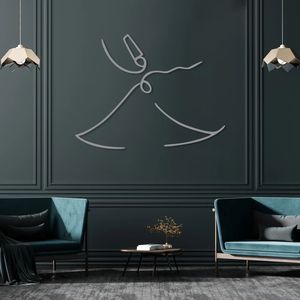 Vorticoso derviscio in metallo islamico da parete arte minimalista Mevlana <span class=keywords><strong>Rumi</strong></span> islamica decorazione Sufi da parete arte musulmana regalo di arte islamica arredo arabico - Product Image 4