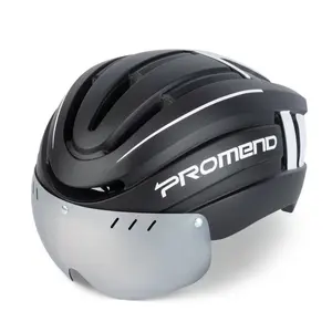 PROMEND自行车头盔发光二极管灯可充电集成模制自行车头盔山地公路自行车头盔运动安全帽
